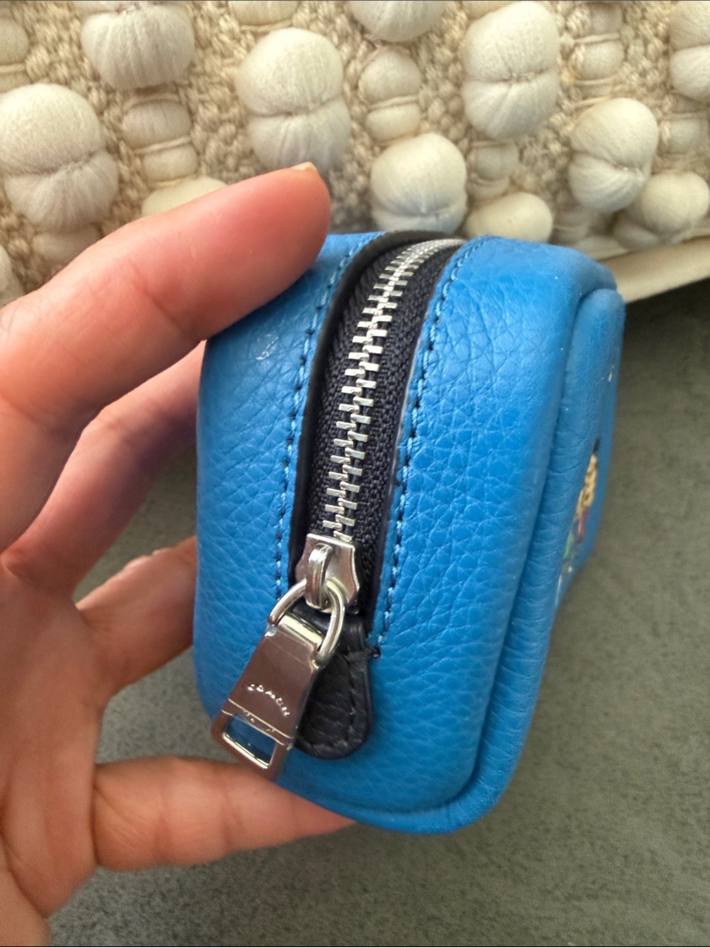 Coach Kids Blue Peanuts Mini Pouch - Picture 2 of 8
